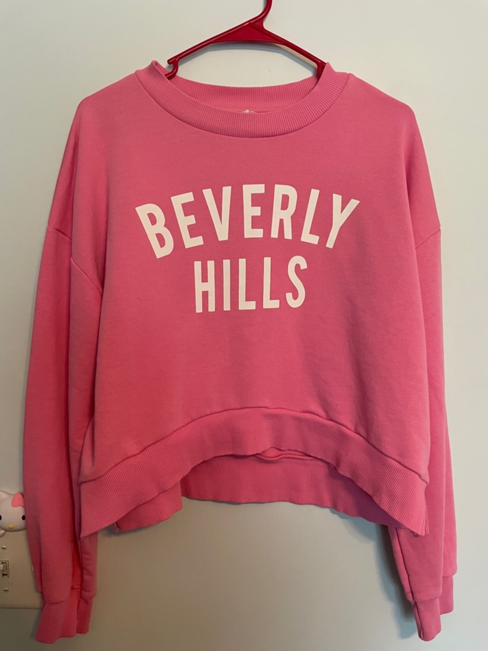 Beverly Hills Pink Cropped Sweatshirt